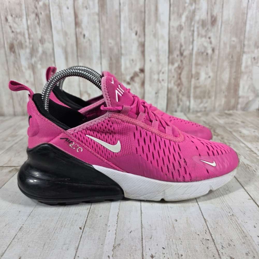 Nike Air Max 270 Pink Black White Sneakers 943345-602 Womens Size 6.5 / 5Y